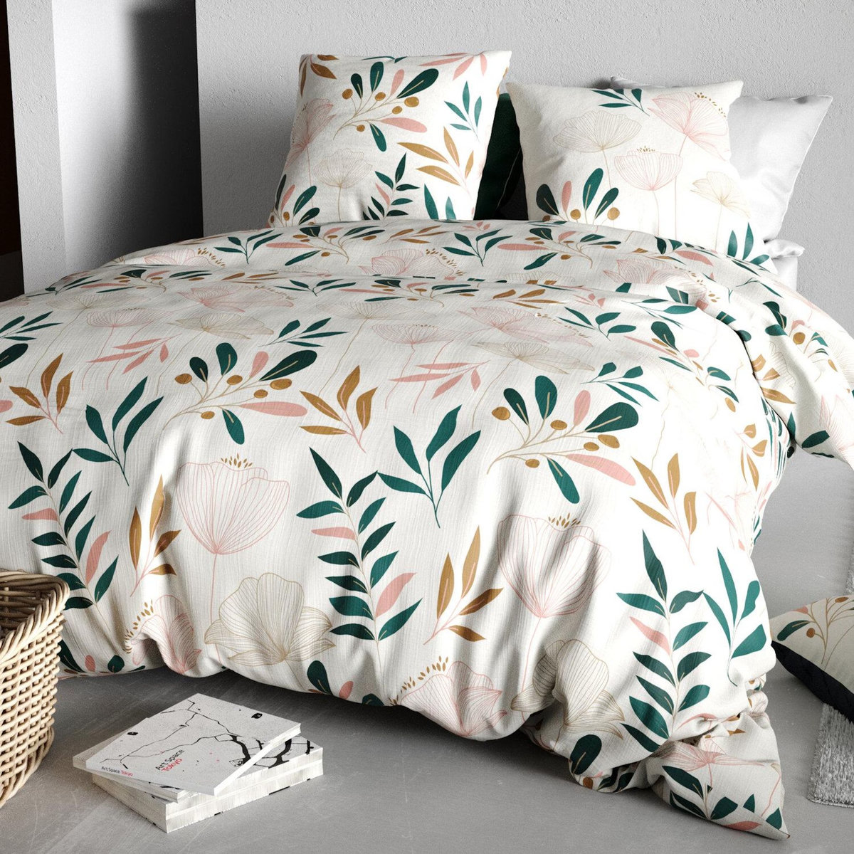 ATELIER DU COTON Parure Housse De Couette 3pcs 100% Coton 57fils -kano