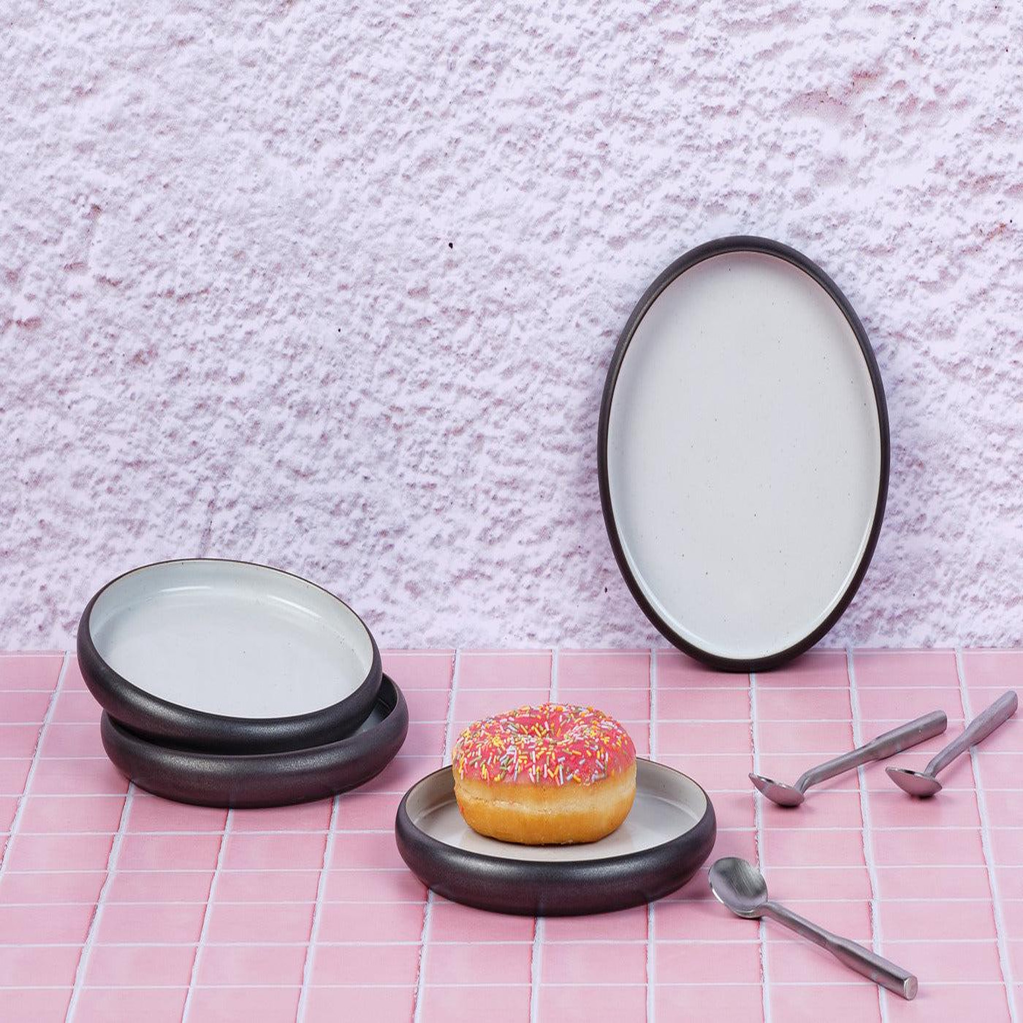 Voir la diapositive 2 : BJORN Assiette gourmet ø15,5cm - 4 pièces - onyx