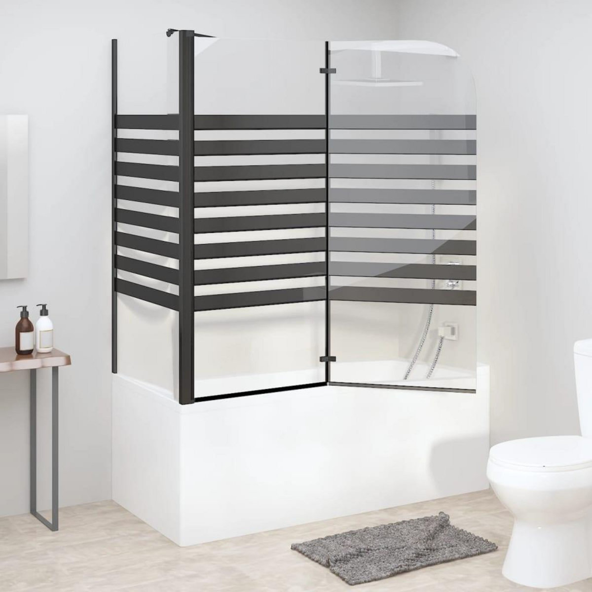VIDAXL Cabine de douche a rayures 120x68x130 cm Verre trempe