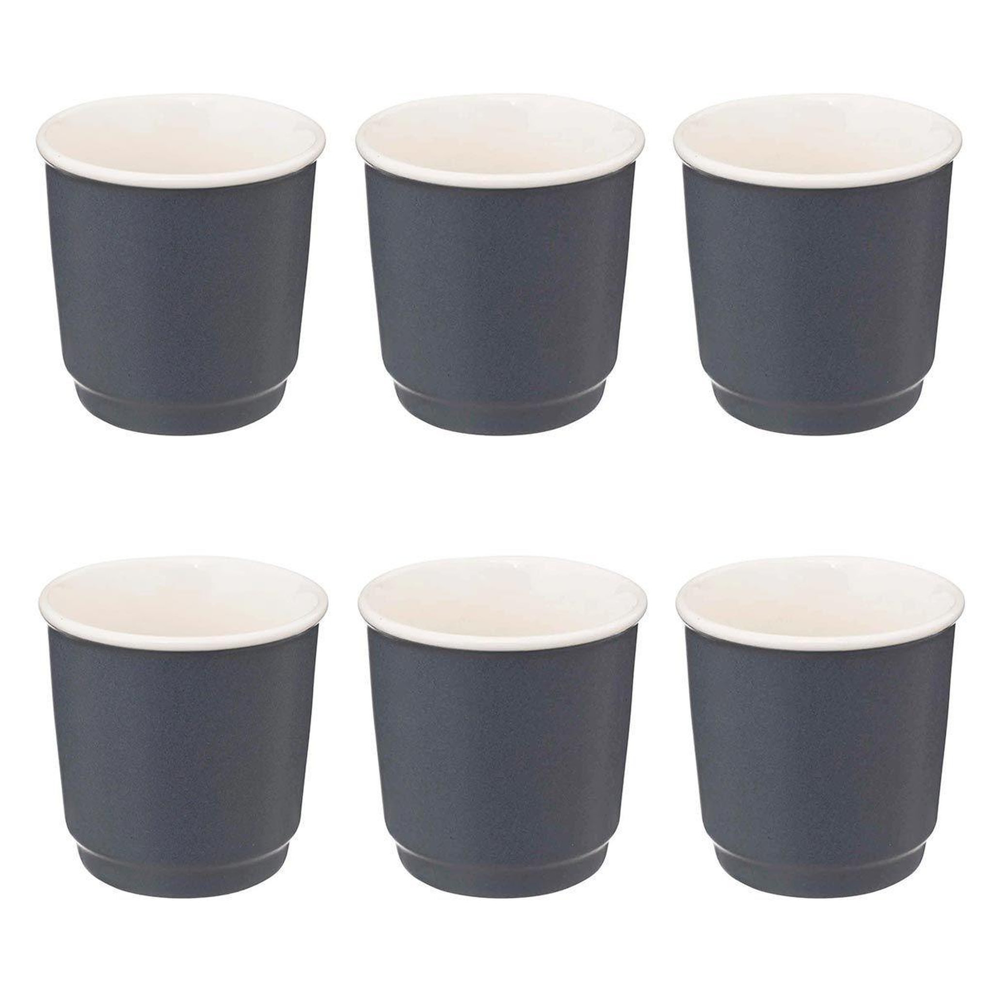 SECRET DE GOURMET Lot de 6 tasses à café  nature  9cl bleu gris