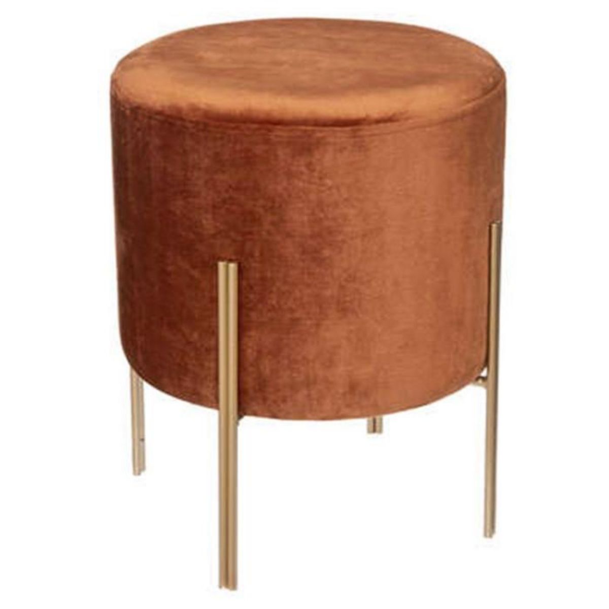 Paris Prix Tabouret Design en Velours  Living  40cm Ambre & Or