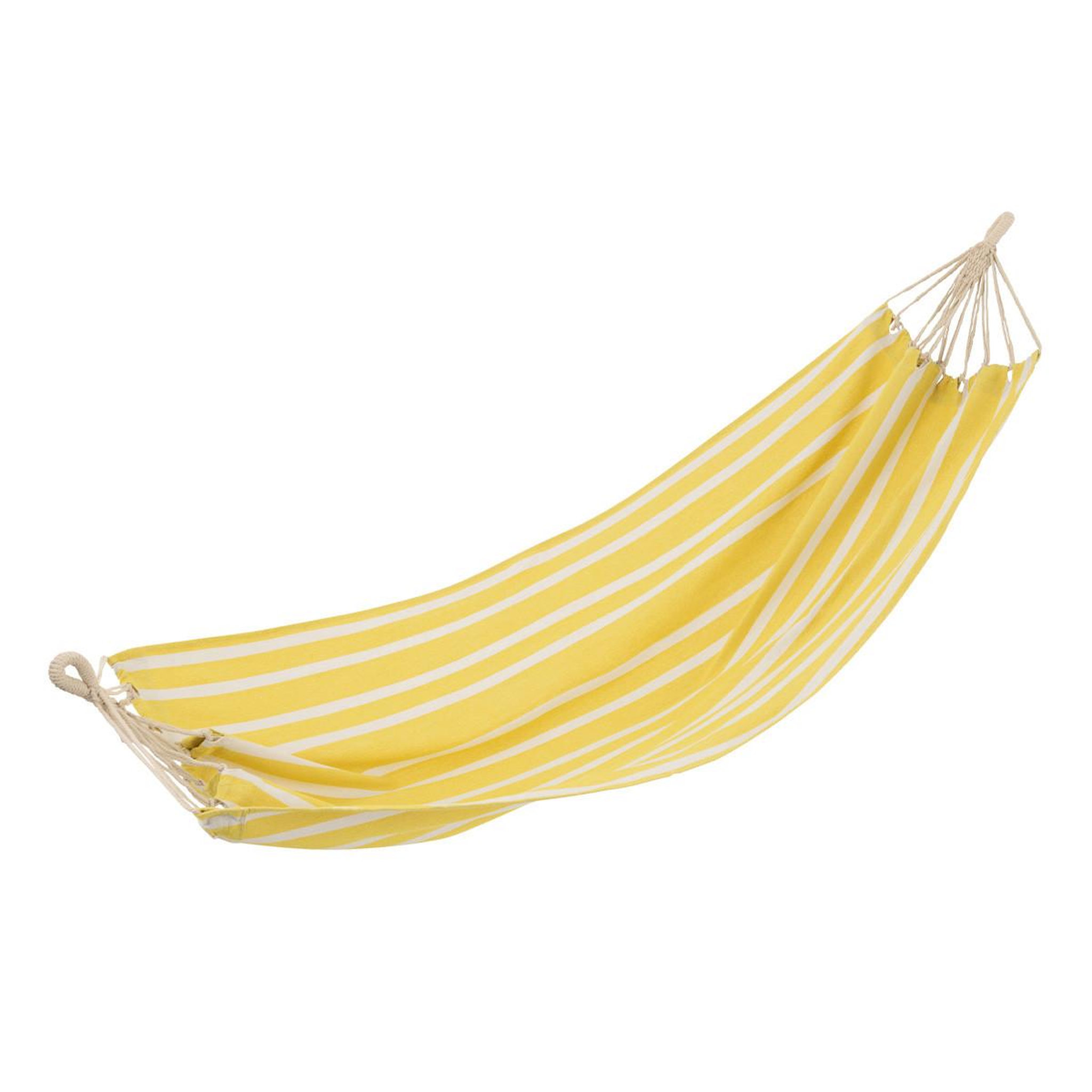 J-LINE Hamac en tissu  rayures  200cm jaune