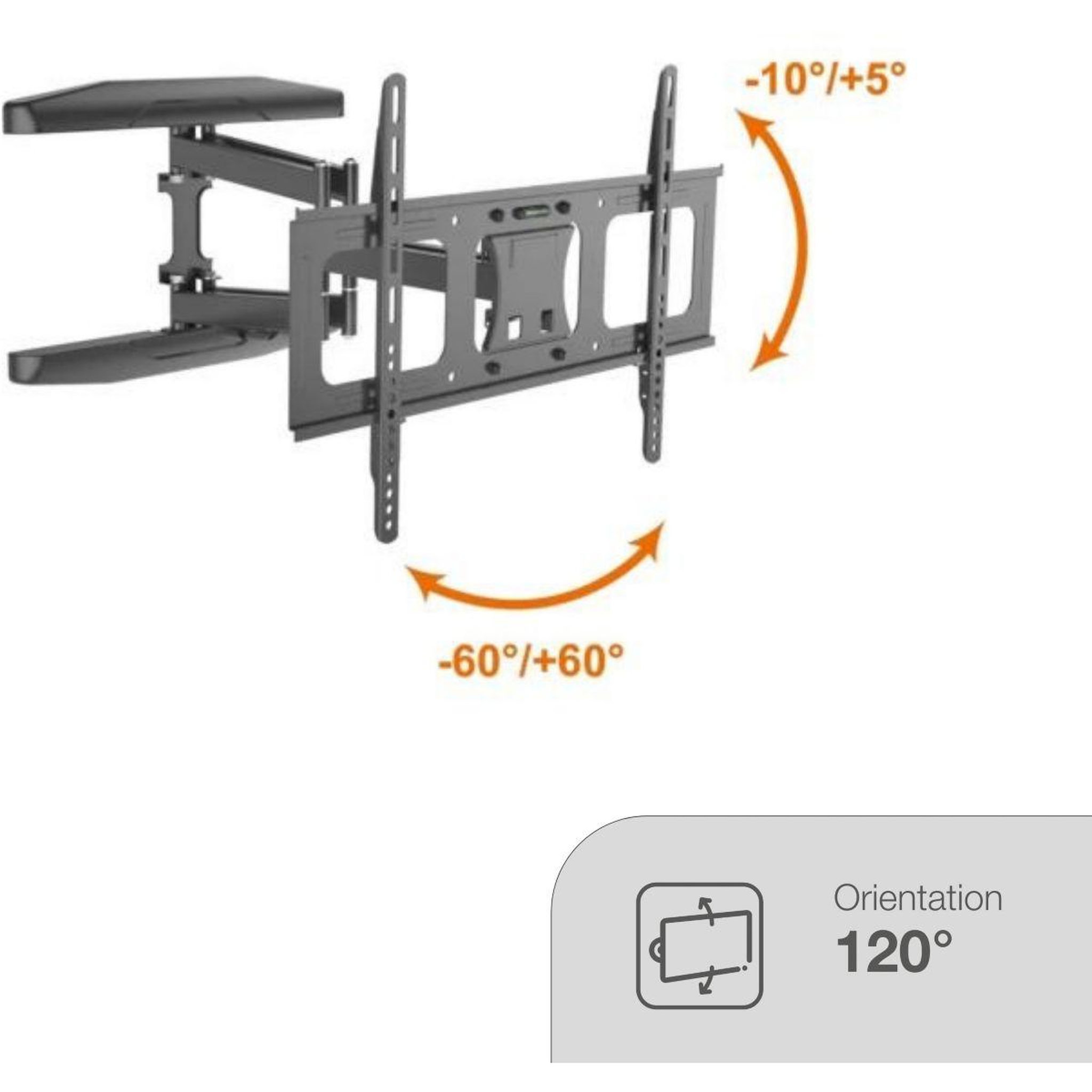Voir la diapositive 3 : ADEQWAT Support mural tv mouv tv 32-85''
