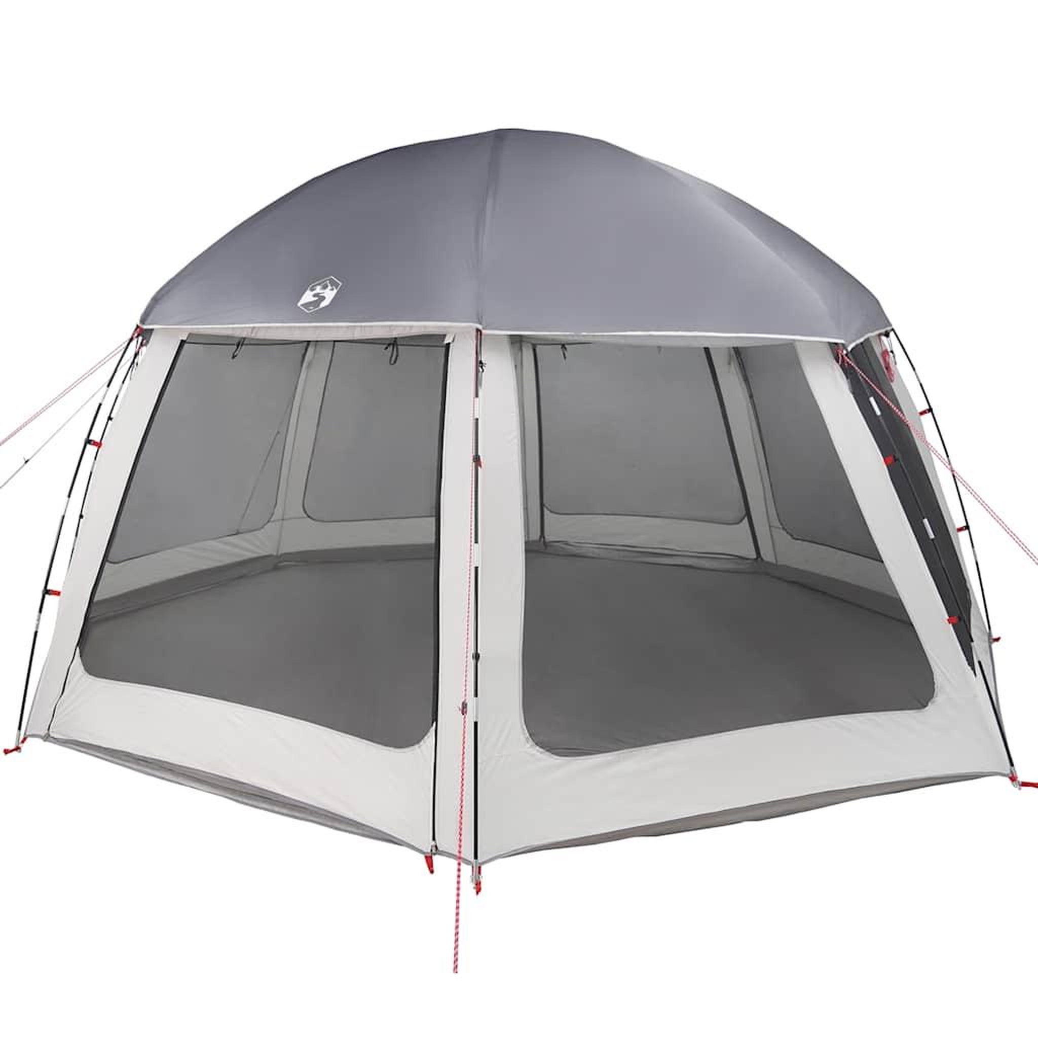 Voir la diapositive 3 : VIDAXL Tente piscine toit amovible parois maille gris 510x510 cm