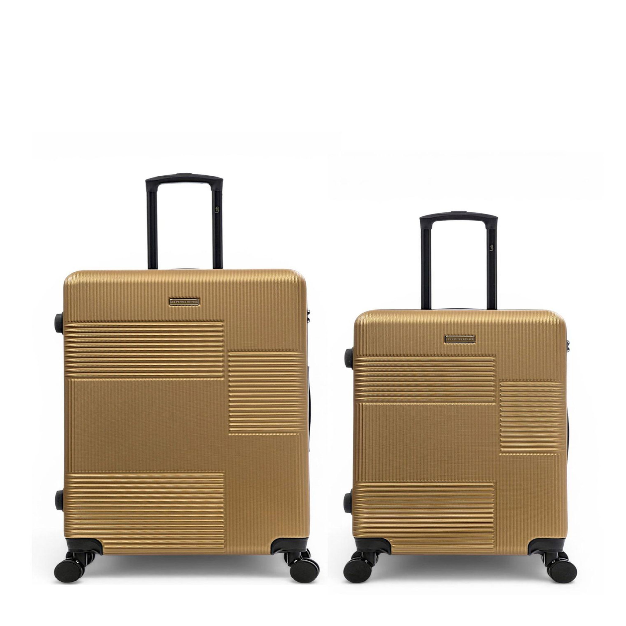 LES P'TITES BOMBES LPB Lot de 2 Valises Rigides Grand Format et Taille Moyenne LIVIA