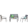 Voir la diapositive 1 : CONCEPT USINE Salon jardin bas gris 4 places en acier ETIORA