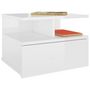 Voir la diapositive 3 : VIDAXL Tables de chevet flottantes 2pcs Blanc brillant Bois ingenierie