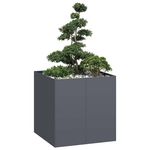 VIDAXL Jardiniere anthracite 80x80x80 cm acier