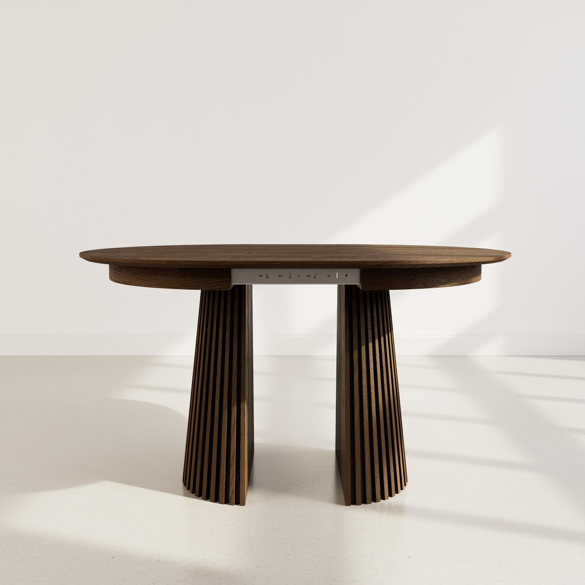Voir la diapositive 2 : BEST MOBILIER Freya - table à manger ronde extensible - 6 à 10 personnes