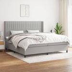 VIDAXL Sommier a lattes de lit avec matelas Gris clair 200x200cm Tissu