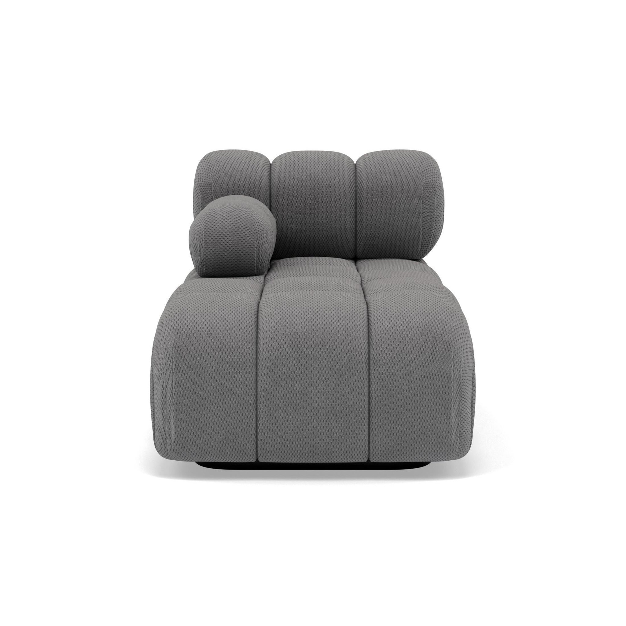Voir la diapositive 1 : LISA DESIGN Ruby - module d'assise méridienne gauche en velours texturé