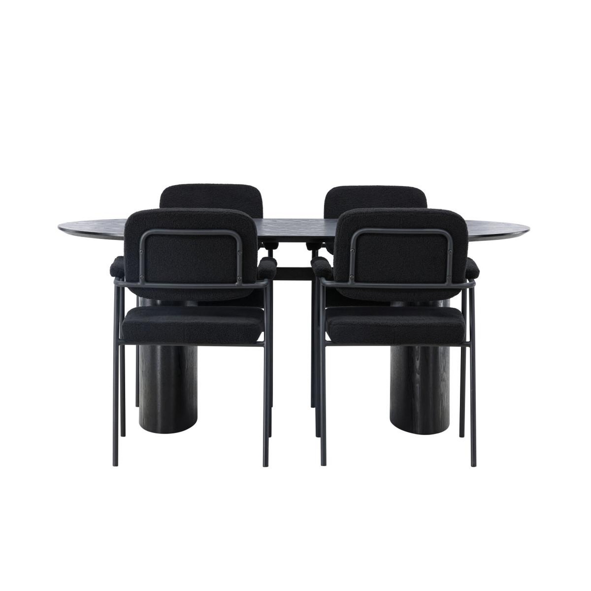 Voir la diapositive 3 : Paris Prix Ensemble table à manger & 4 chaises  isolde & yesterday  180cm noir