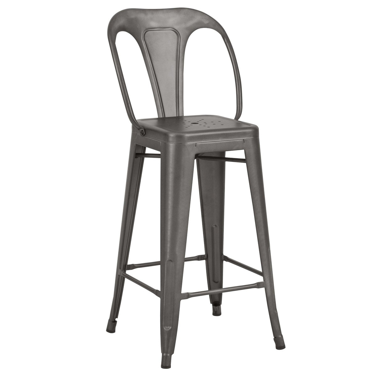Rendez vous déco Lot de 2 chaises pour îlot central 67 cm en métal chrome - Indus