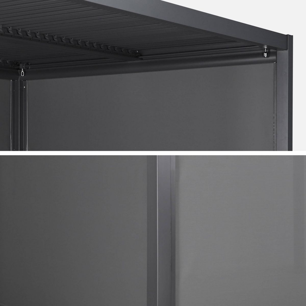 SWEEEK Pergola bioclimatique. aluminium et acier. 3x4m avec store 3m + store 4m