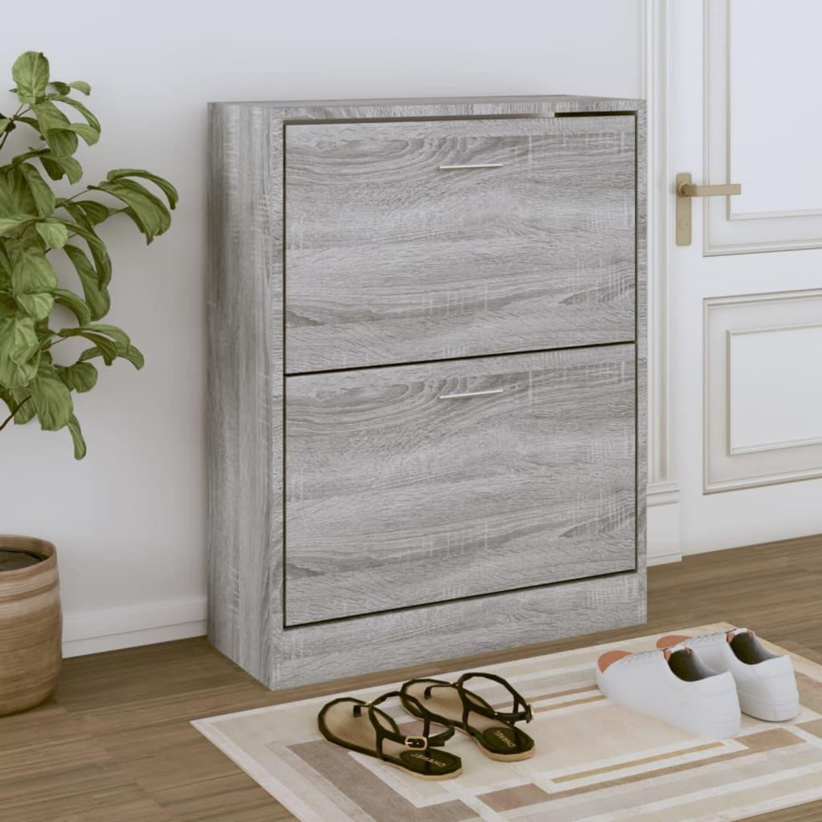 VIDAXL Armoire a chaussures Sonoma gris 63x24x81 cm Bois d'ingenierie