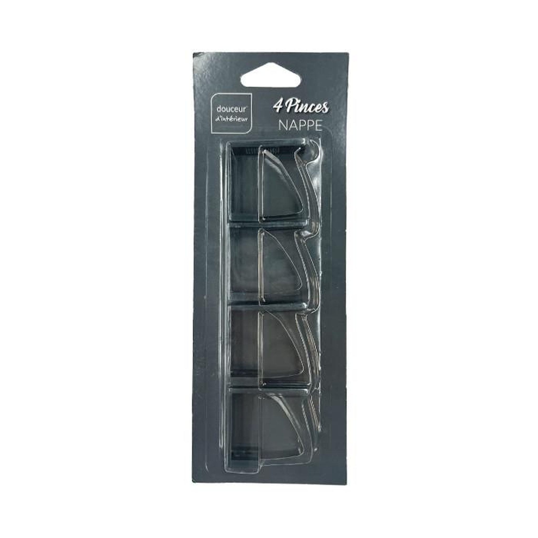Voir la diapositive 4 : Douceur d'Intérieur Lot de 4 pinces nappe  thad  4cm anthracite