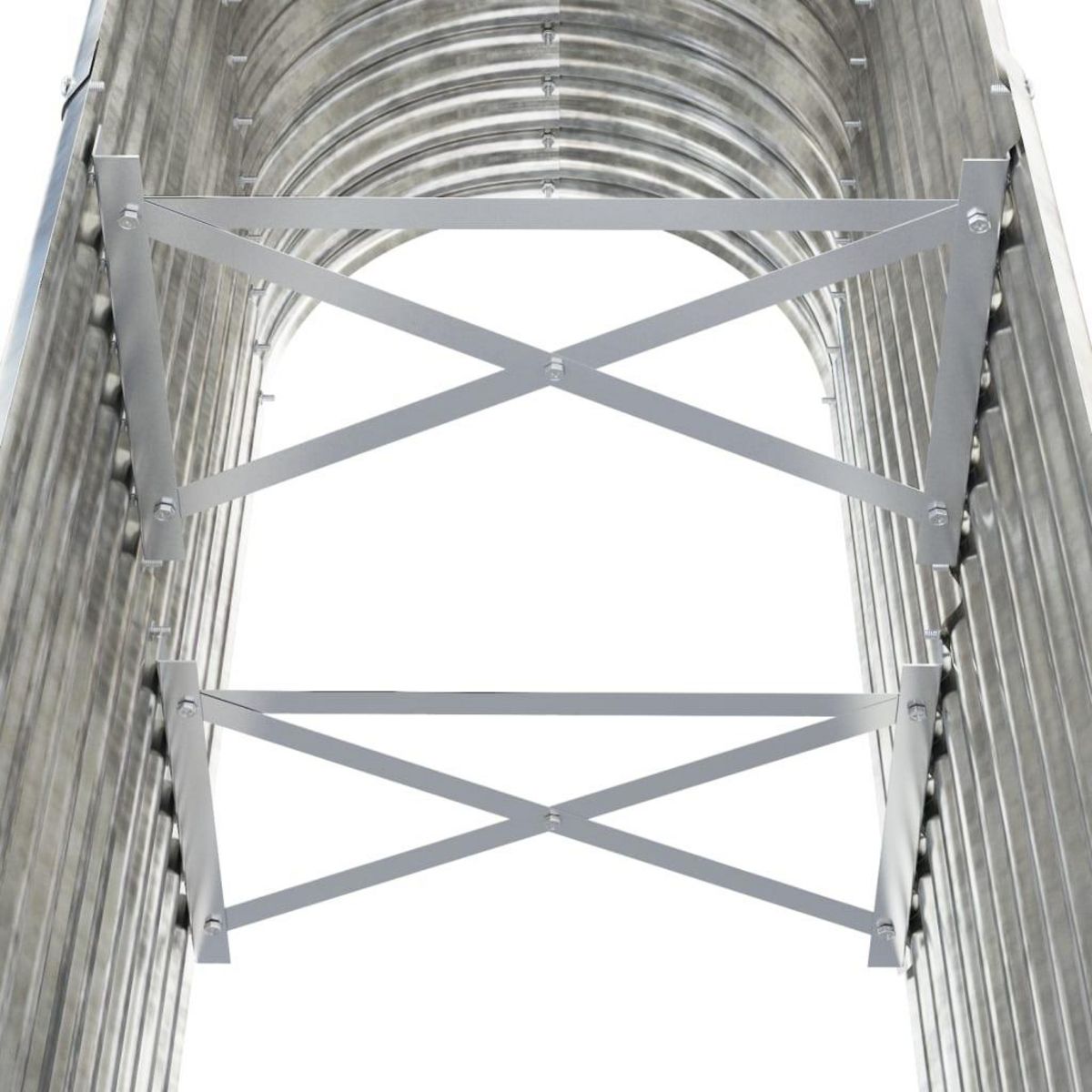 VIDAXL Lit sureleve de jardin Acier enduit de poudre Argente