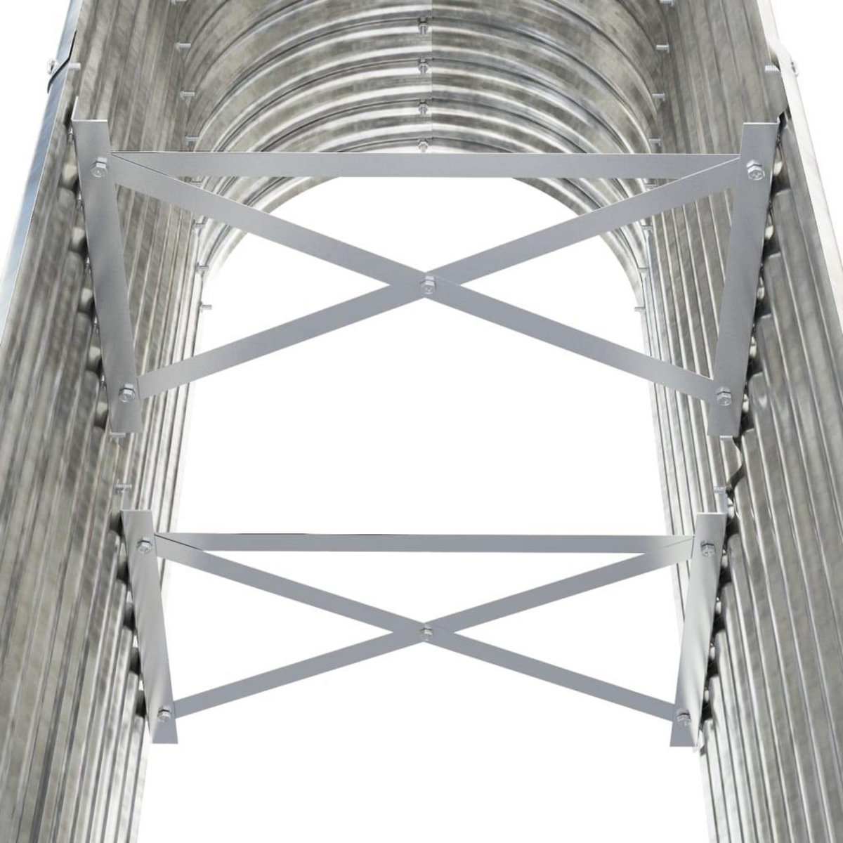 VIDAXL Lit sureleve de jardin Acier enduit de poudre Argente