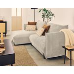 LISA DESIGN Gianni - canapé d'angle gauche 4 places convertible avec coffre en tissu. Coloris disponibles : Vert, Beige, Noir, Gris, Rouge, Bleu