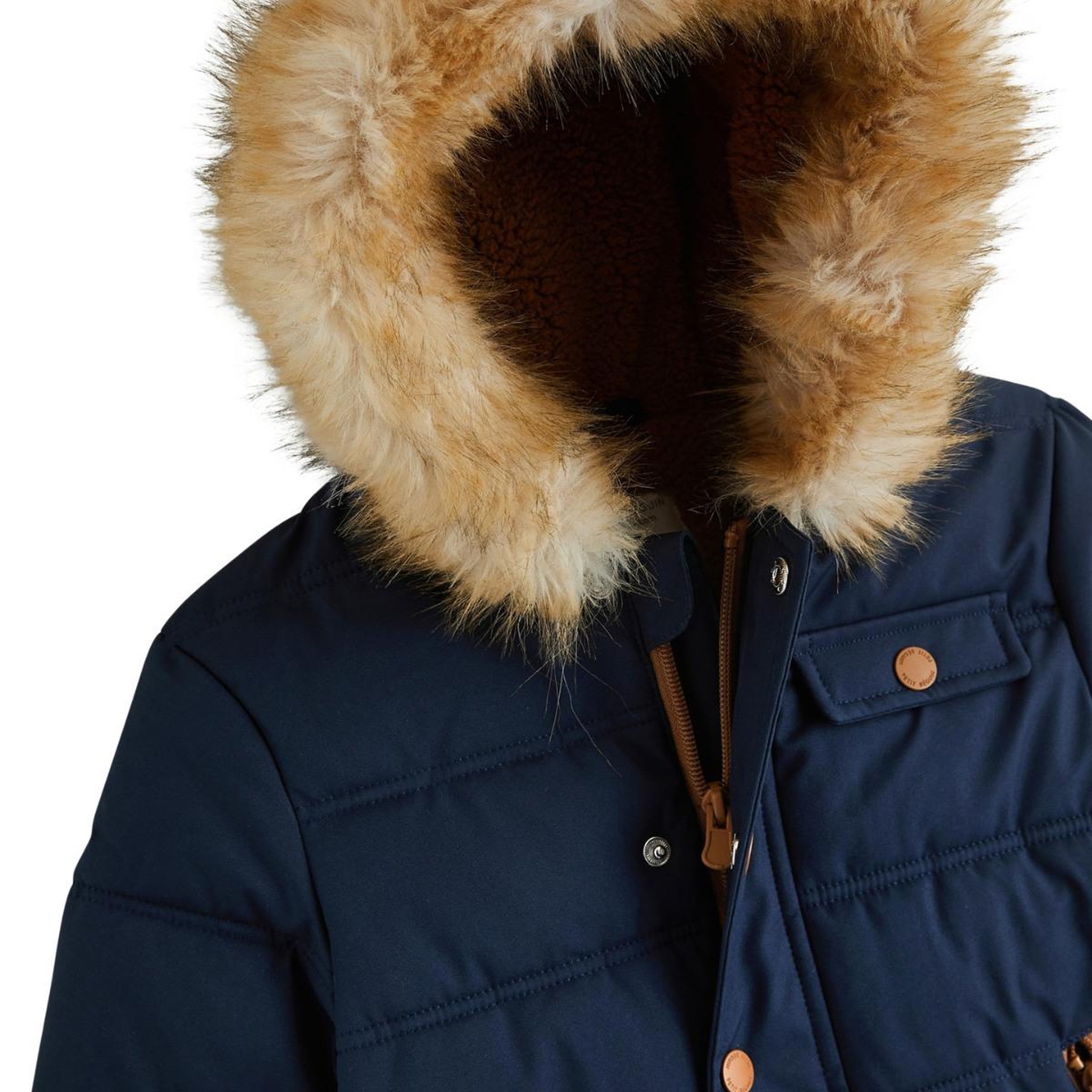 Voir la diapositive 4 : PETIT BEGUIN Doudoune enfant imperméable doublée sherpa avec capuche Louis