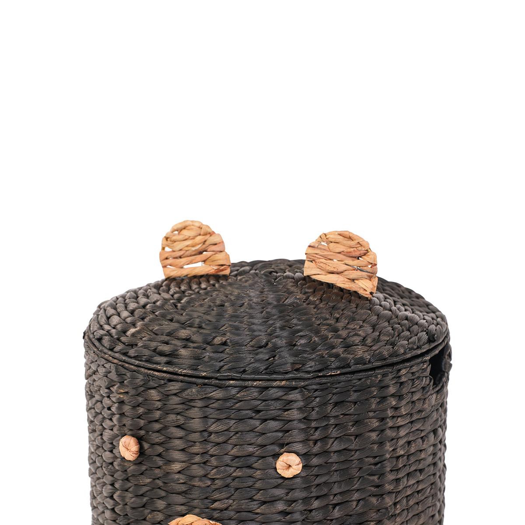 Voir la diapositive 4 : MAISON AUBERTIN Panier ours jacinthe d'eau noir