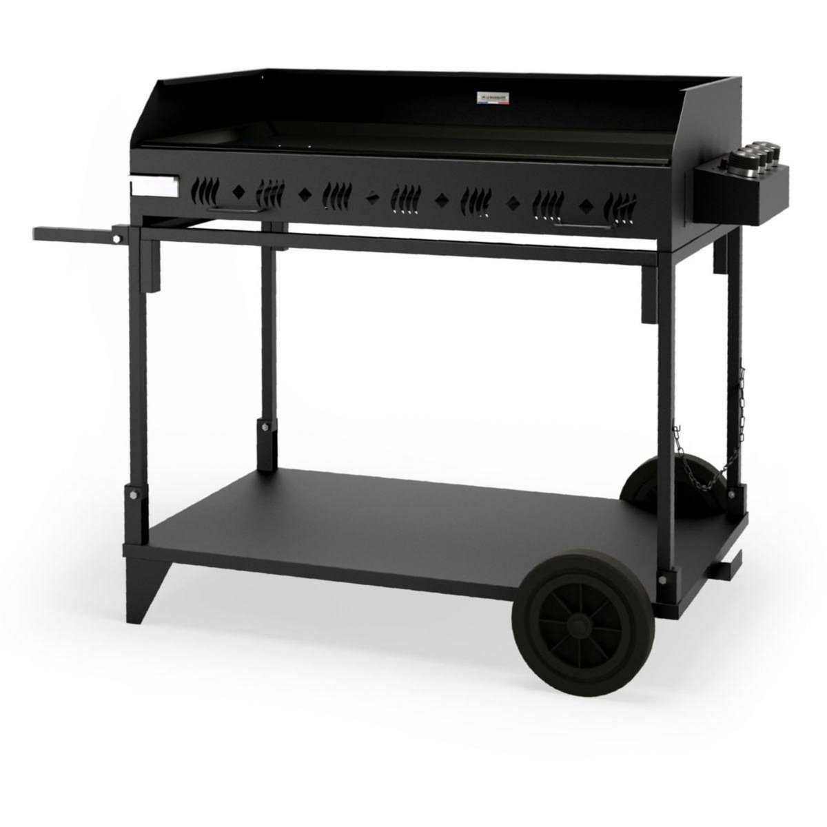 Le marquier Plancha gaz noir 4 brûleurs + Chariot Exception Pakita 4105, 105x55 cm