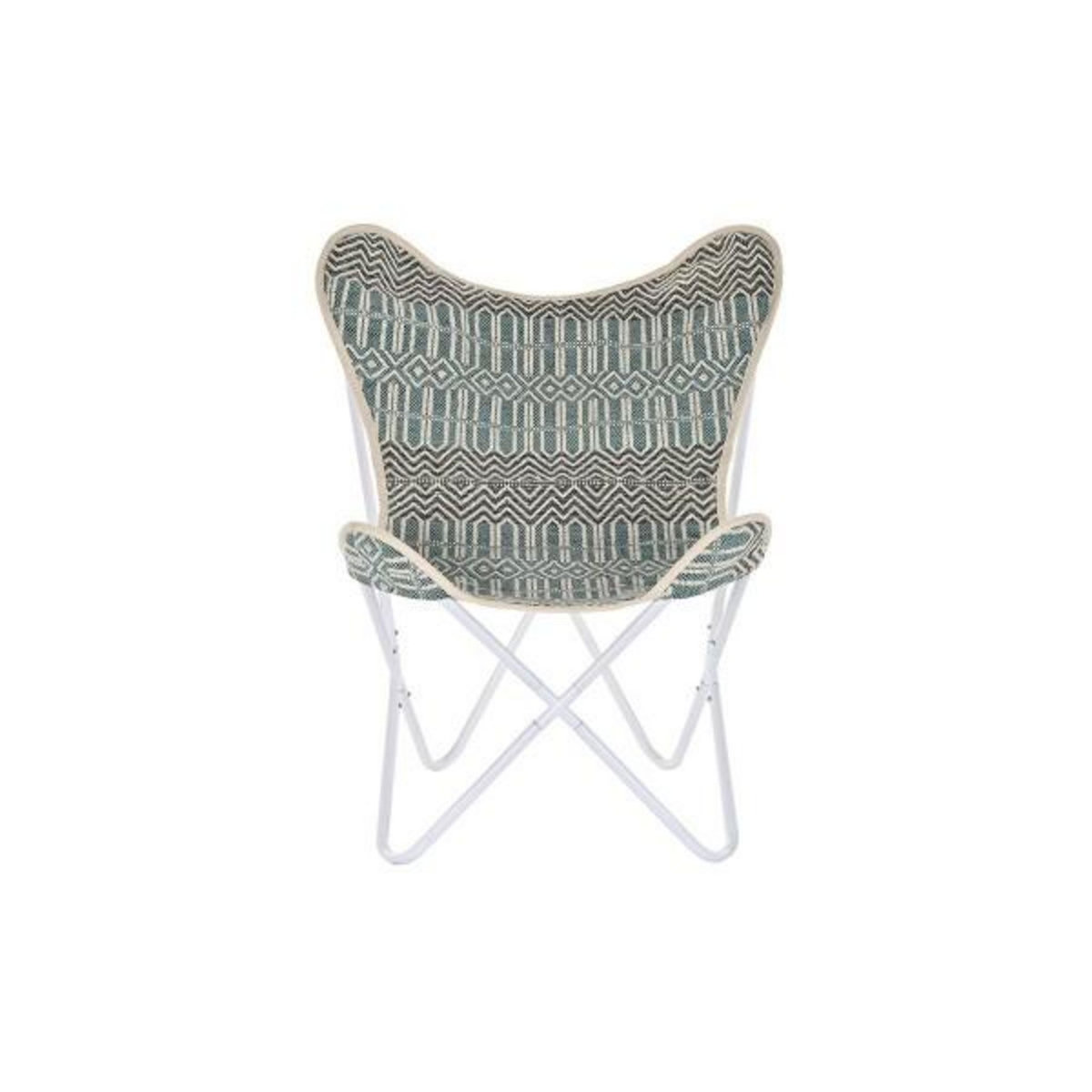 MARKET24 Chaise de jardin DKD Home Decor Bleu Blanc Vert Fer 74 x 65 x 90 cm