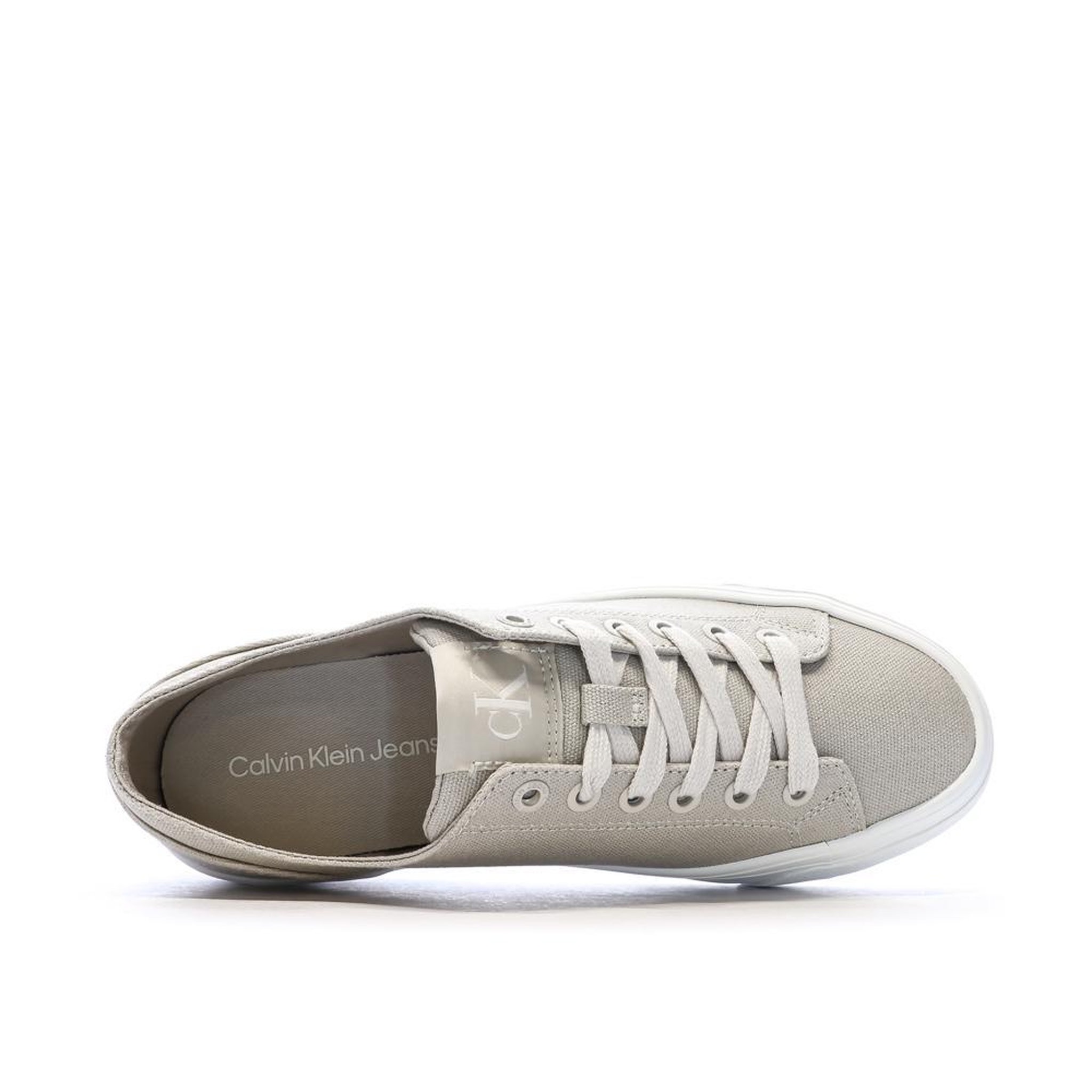 Voir la diapositive 4 : CALVIN KLEIN JEANS Baskets Beiges /Blanches Femme Calvin Klein Jeans Classic Cupsole Mg