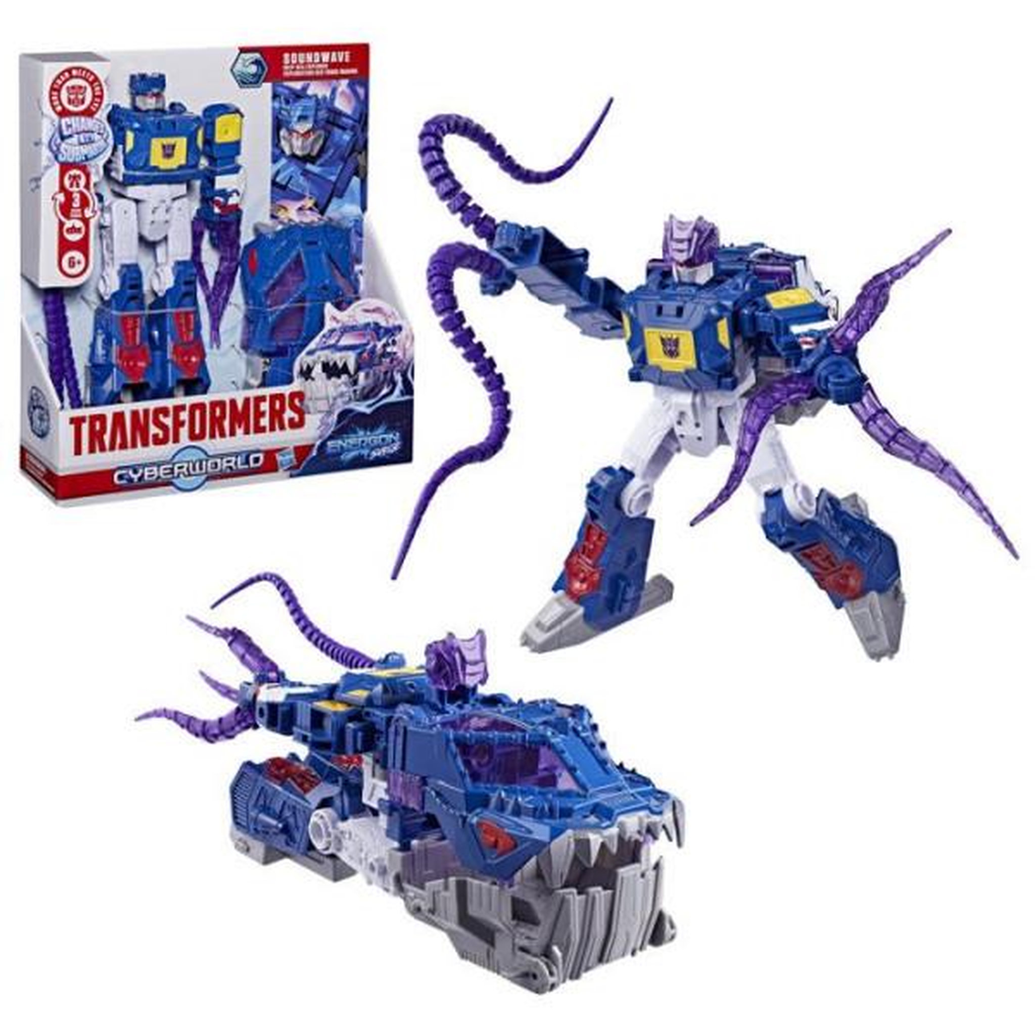 Voir la diapositive 2 : HASBRO Figurine Explorateur des fonds marins Soundwave de 22,5 cm, conversion rapide au mode sous-marin, Transformers CYBERWORLD Energ
