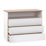 Voir la diapositive 2 : VS VENTA-STOCK Commode Bob 3 tiroirs 1 niche blanc/chêne, bois massif