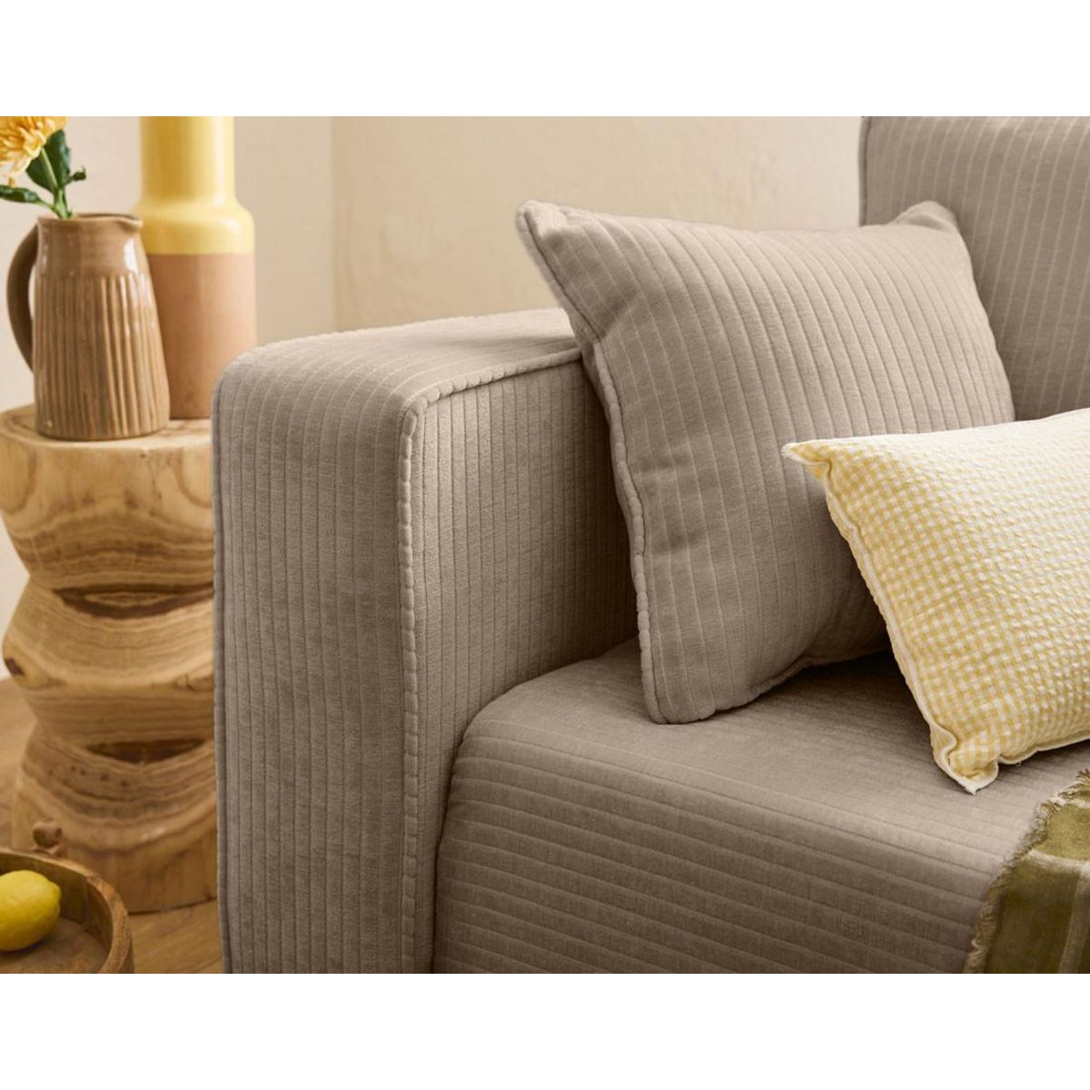 BEST MOBILIER Topaze - canapé 3 places - convertible avec coffre - en velours côtelé plat