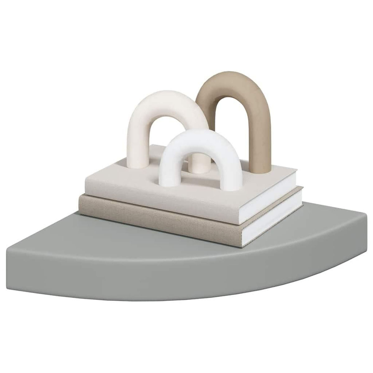 VIDAXL Etagere d'angle flottante gris 25x25x3,8 cm MDF