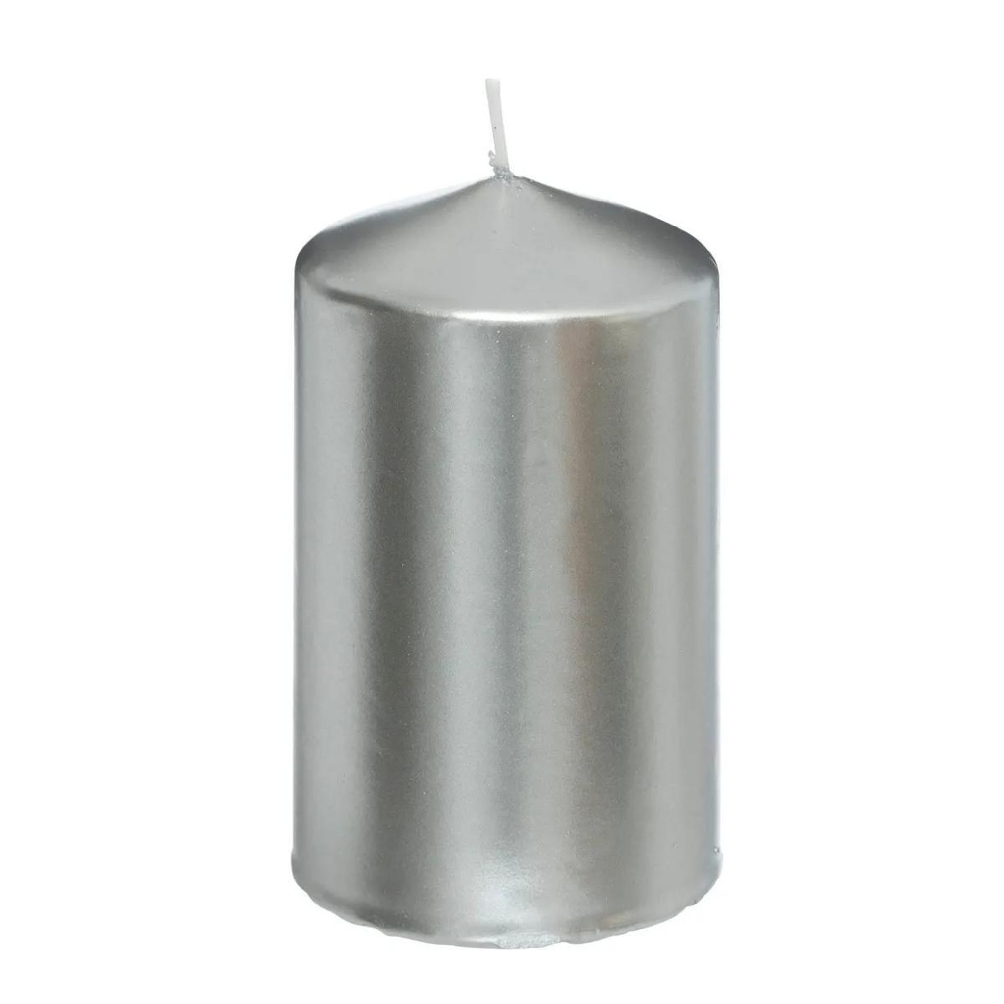 ATMOSPHERA Bougie ronde déco  satin  12cm argent