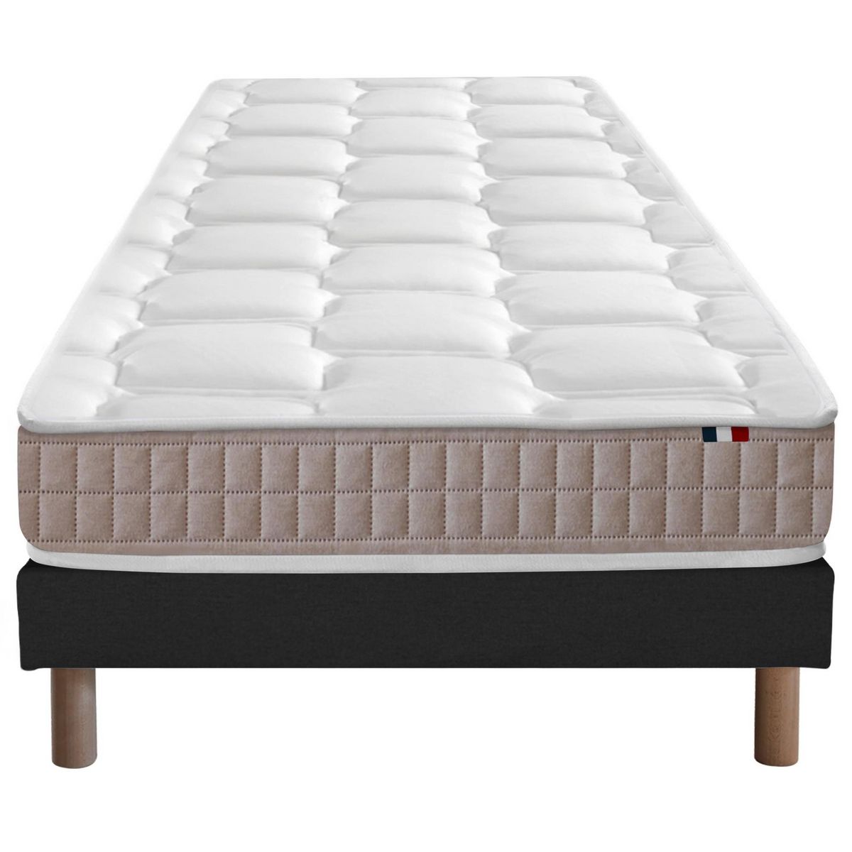 IDLITERIE Ensemble Matelas 100% latex 5 zones ORIGINEL + Sommier - Spécial Dos Sensible - Fabriqué en France
