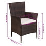 Voir la diapositive 6 : VIDAXL Chaise et tabouret d'exterieur et coussins Resine tressee Brun