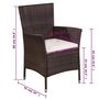 Voir la diapositive 6 : VIDAXL Chaise et tabouret d'exterieur et coussins Resine tressee Brun