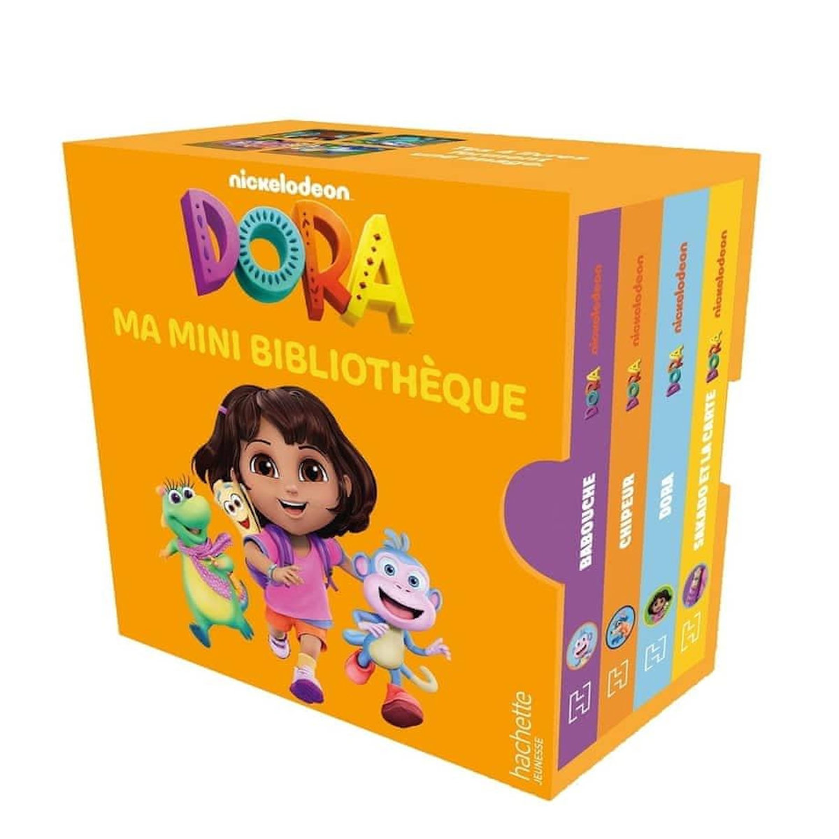 MA MINI BIBLIOTHEQUE DORA. COFFRET EN 4 VOLUMES : DORA ; BABOUCHE ; CHIPEUR ; SAKADO ET LA CARTE, Nickelodeon