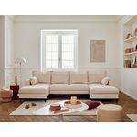 LISA DESIGN Albane - canapé panoramique en u - 7 places - convertible avec coffre - en velours côtelé. Coloris disponibles : Vert, Bleu, Beige, Gris, Orange