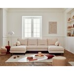 LISA DESIGN Albane - canapé panoramique en u - 7 places - convertible avec coffre - en velours côtelé. Coloris disponibles : Vert