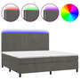 Voir la diapositive 2 : VIDAXL Sommier a lattes de lit matelas et LED Gris fonce 200x200 cm