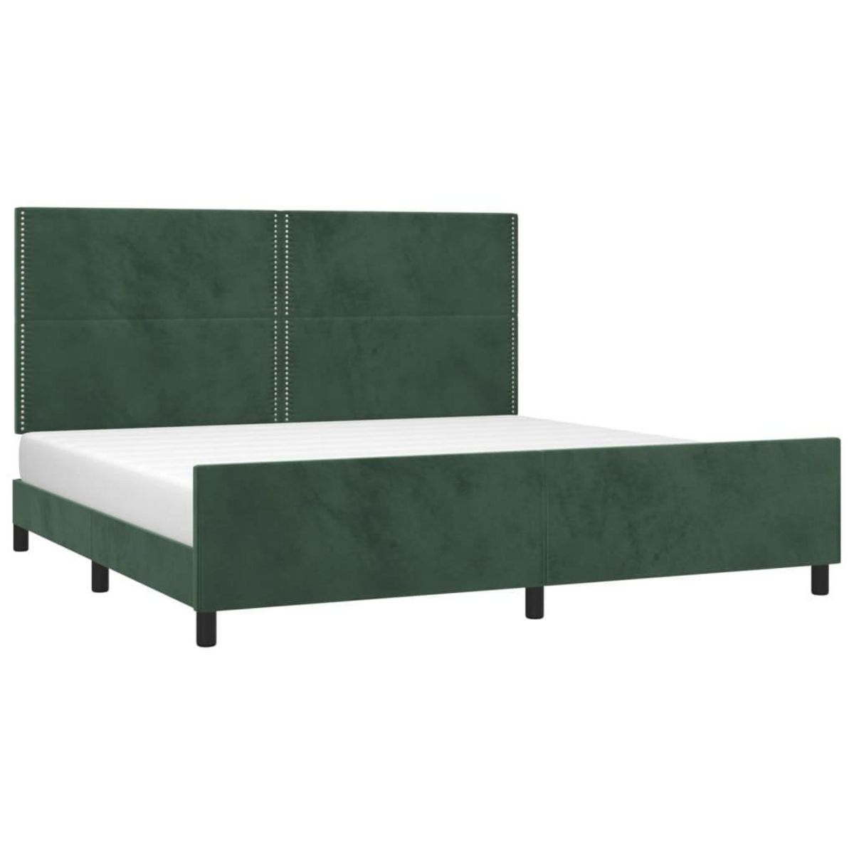 VIDAXL Cadre de lit sans matelas vert fonce 200x200 cm velours