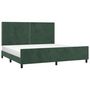 Voir la diapositive 3 : VIDAXL Cadre de lit sans matelas vert fonce 200x200 cm velours