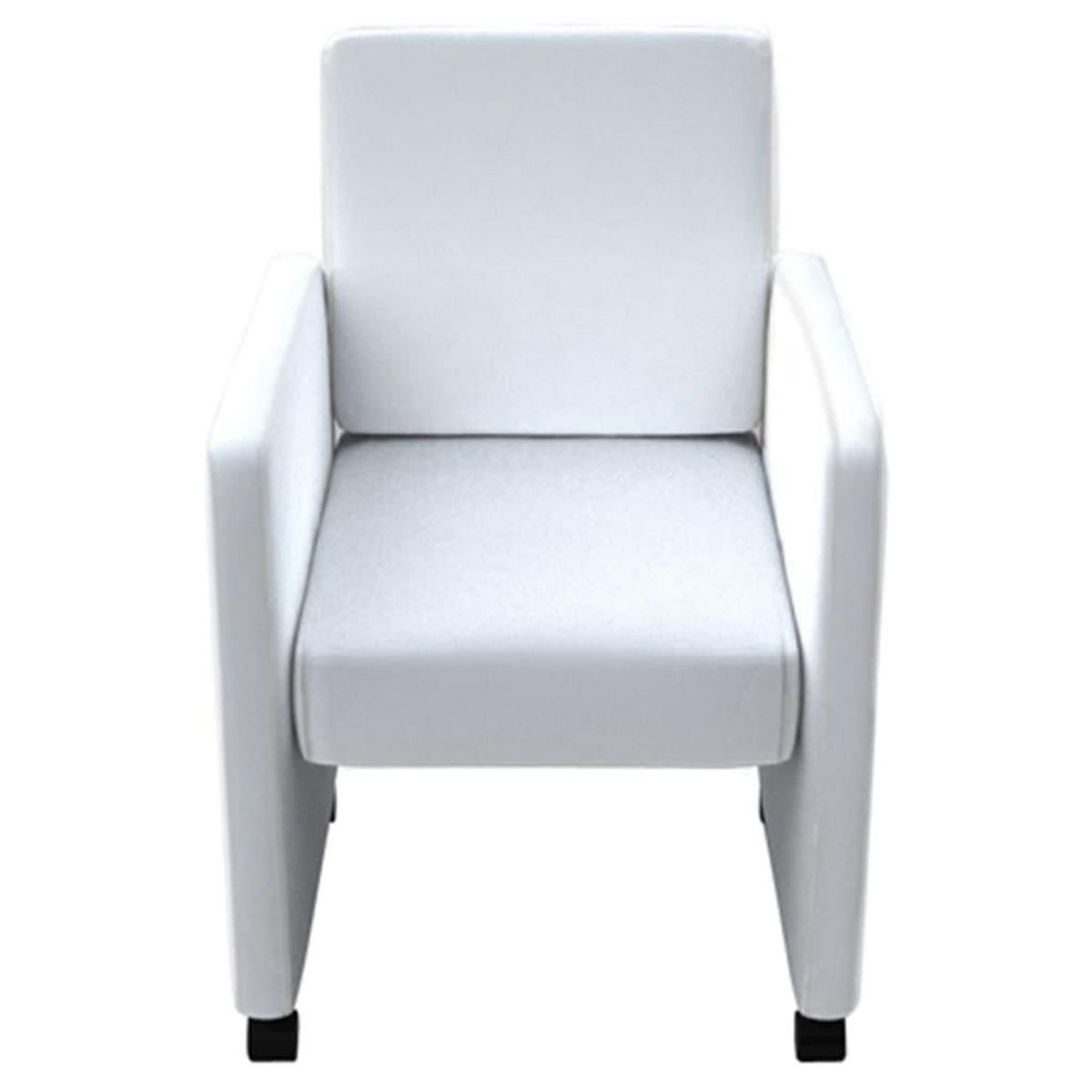 VIDAXL Chaises a manger lot de 6 blanc similicuir