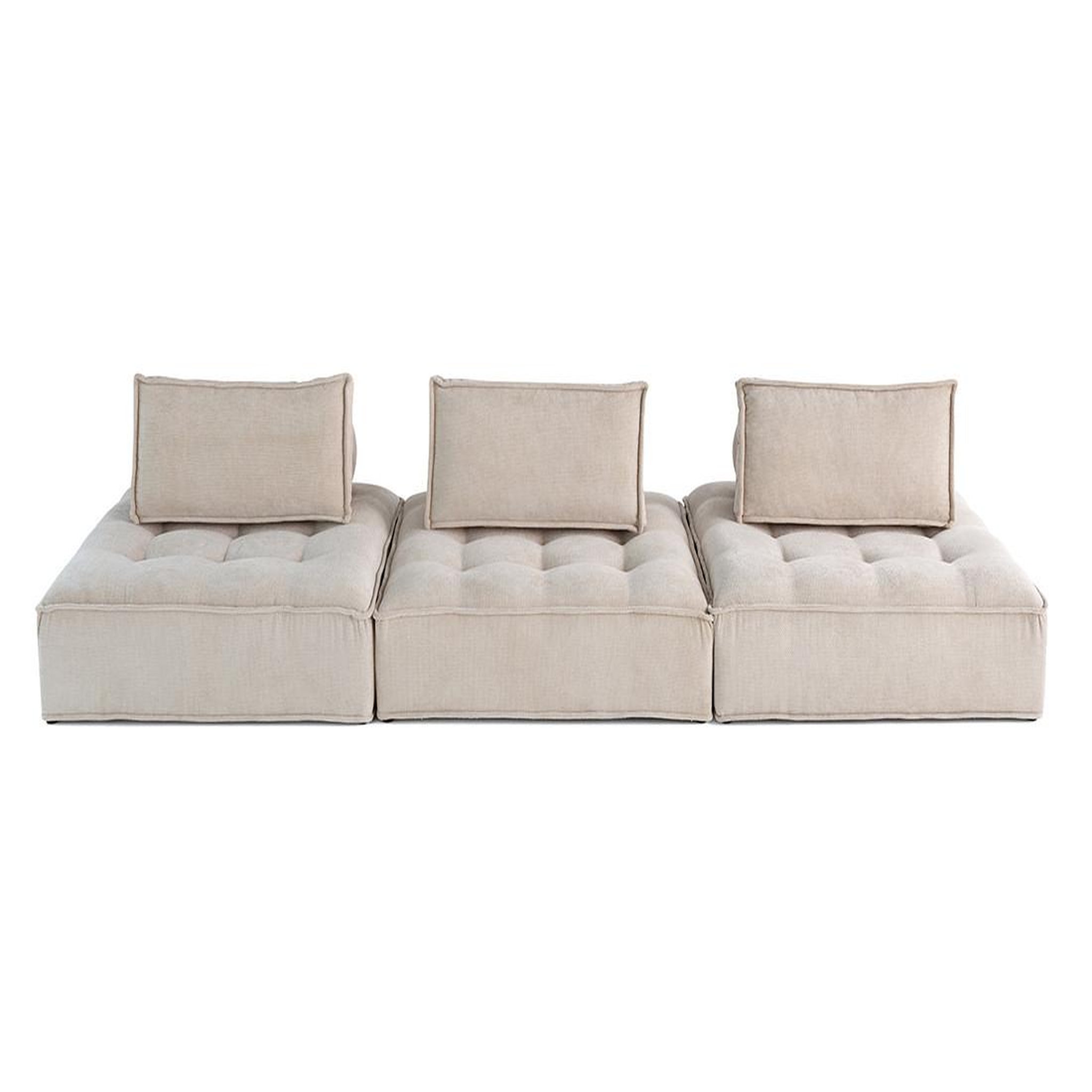 Voir la diapositive 6 : LISA DESIGN Marisol - canapé modulable droit 3 places - velours texturé