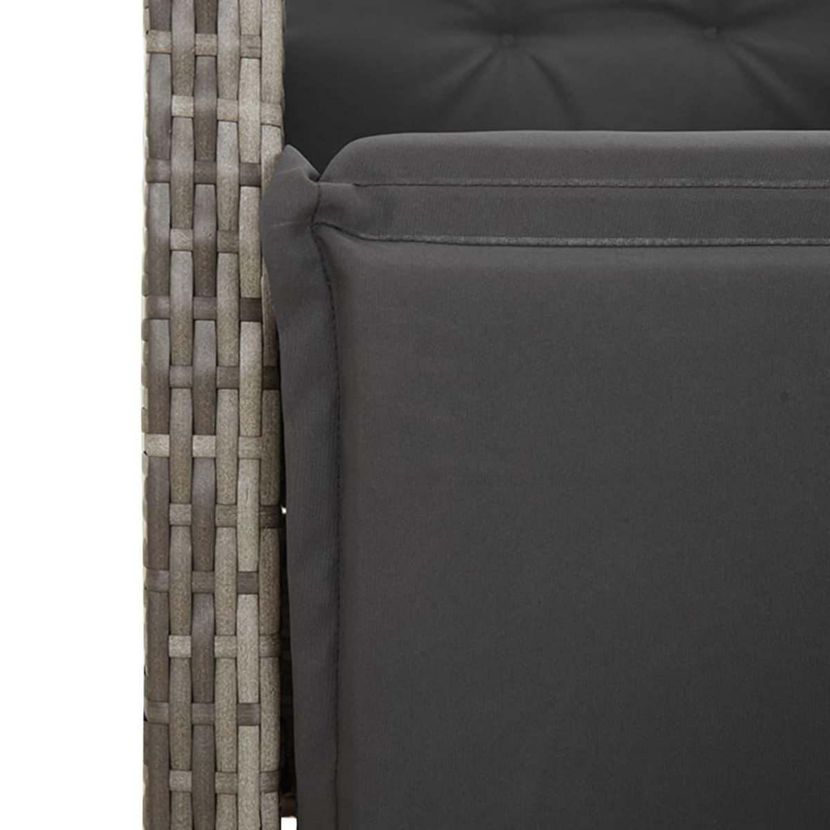 VIDAXL Ensemble de bistro de jardin 9 pcs coussins gris poly rotin