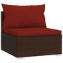 Voir la diapositive 4 : VIDAXL Salon de jardin 4 pcs avec coussins Resine tressee Marron