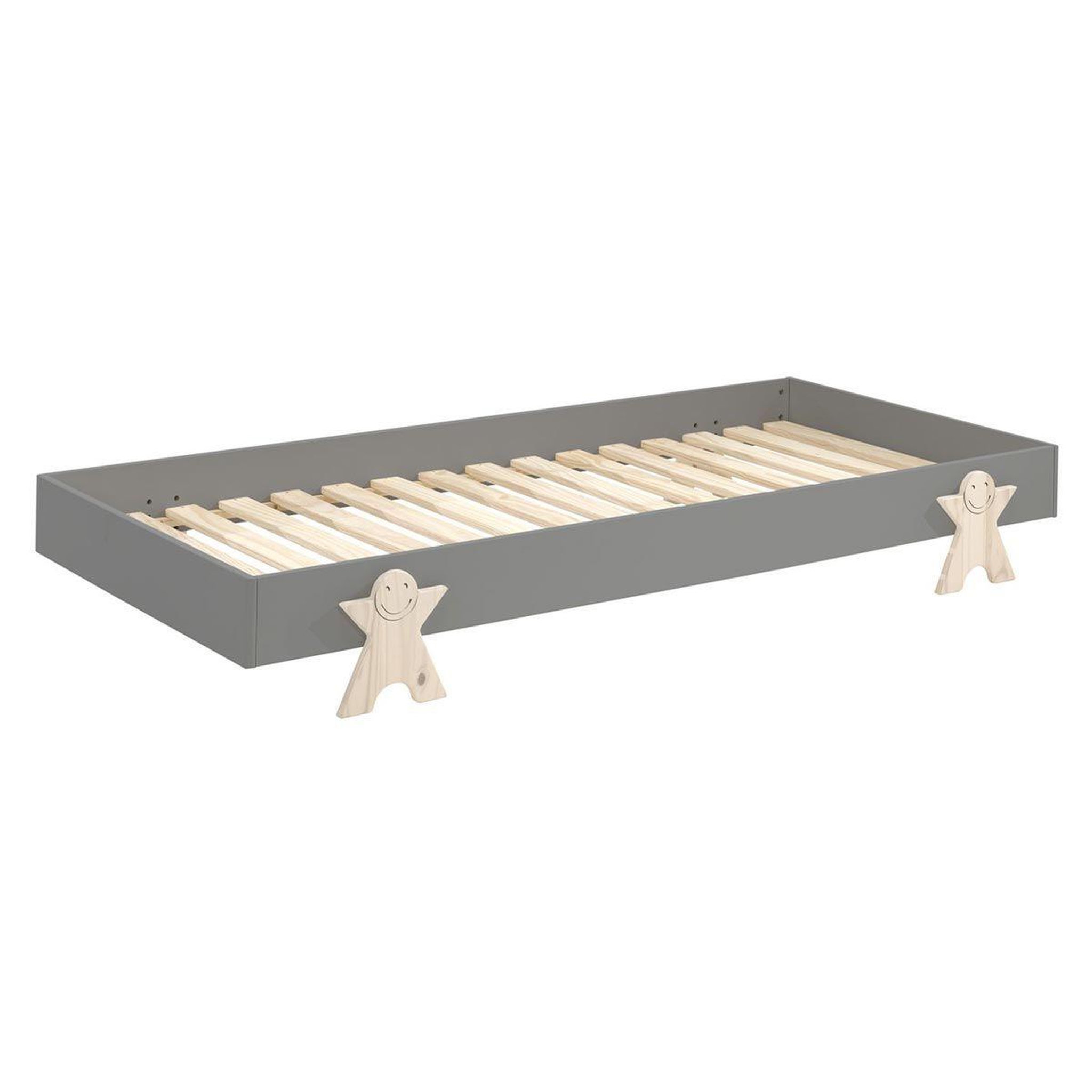 Voir la diapositive 3 : Paris Prix Lit enfant en bois  modulo smiley iii  90x200cm gris