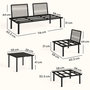 Voir la diapositive 3 : OUTSUNNY Salon de jardin d'angle modulable 6 places avec repose-pieds table basse