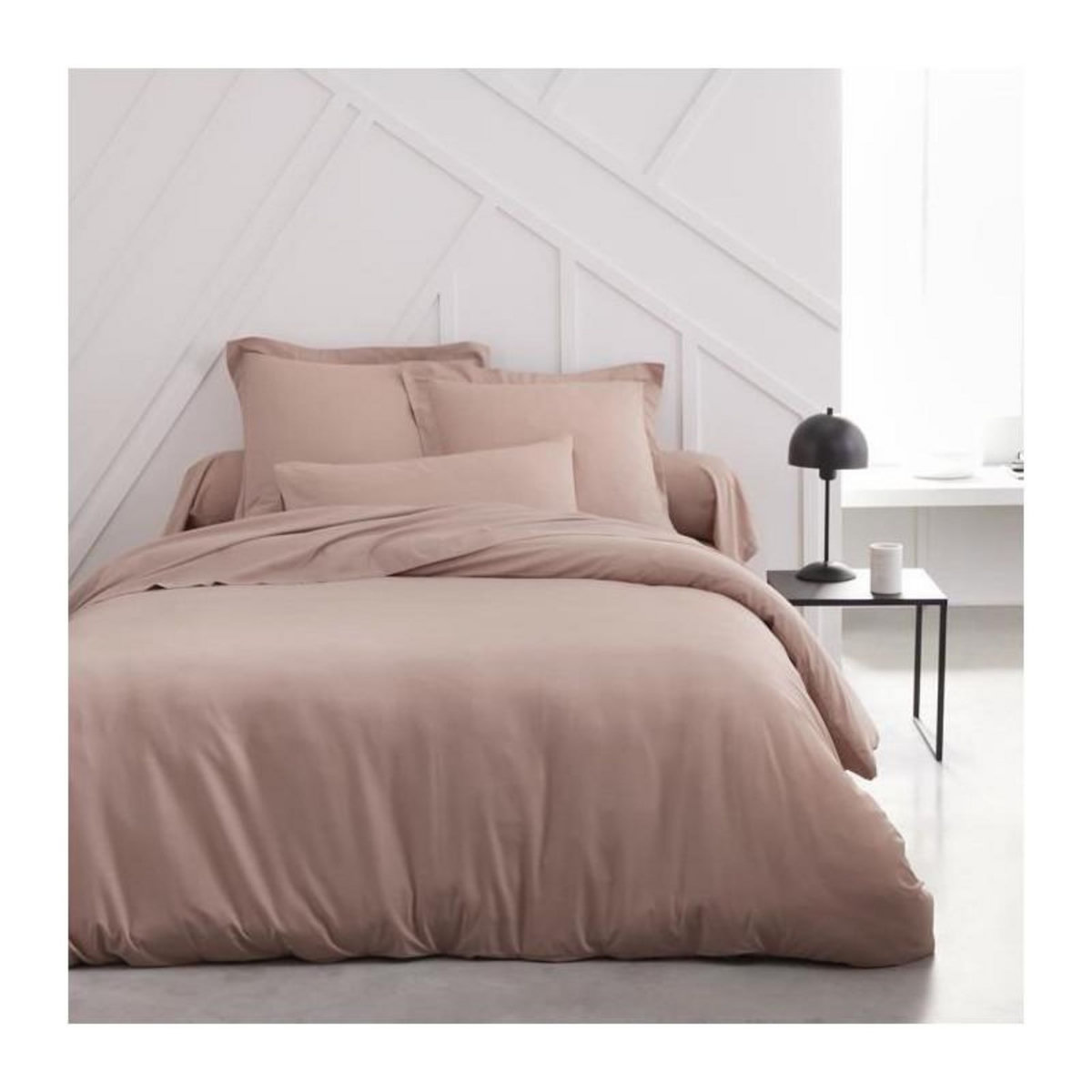 Today Drap housse TODAY Essential - 160 x 200+30 cm - 2 personnes - 100% Coton uni - Rose des sables