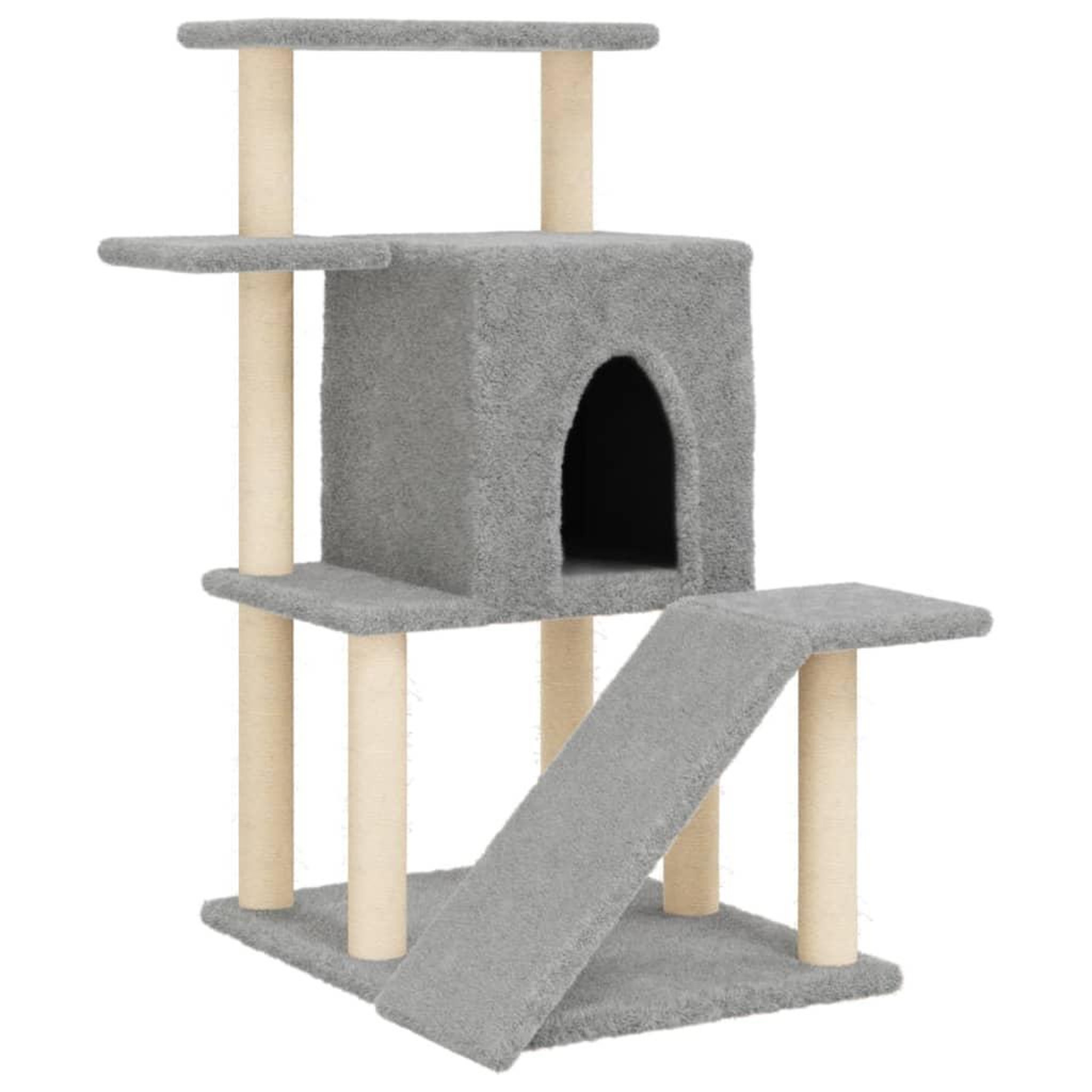 Voir la diapositive 2 : VIDAXL Arbre a chat avec griffoirs en sisal gris clair 97 cm
